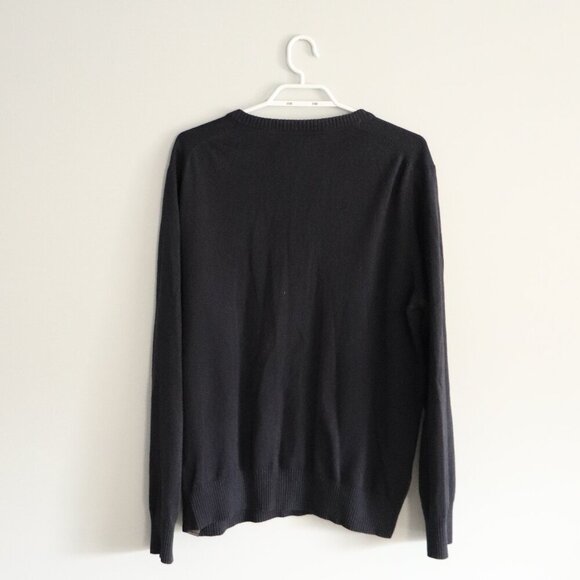 Eddie Bauer Men's M Blue Cashmere Blend V-Neck Pullover Ribbed Stretch Sweater - Picture 2 of 11